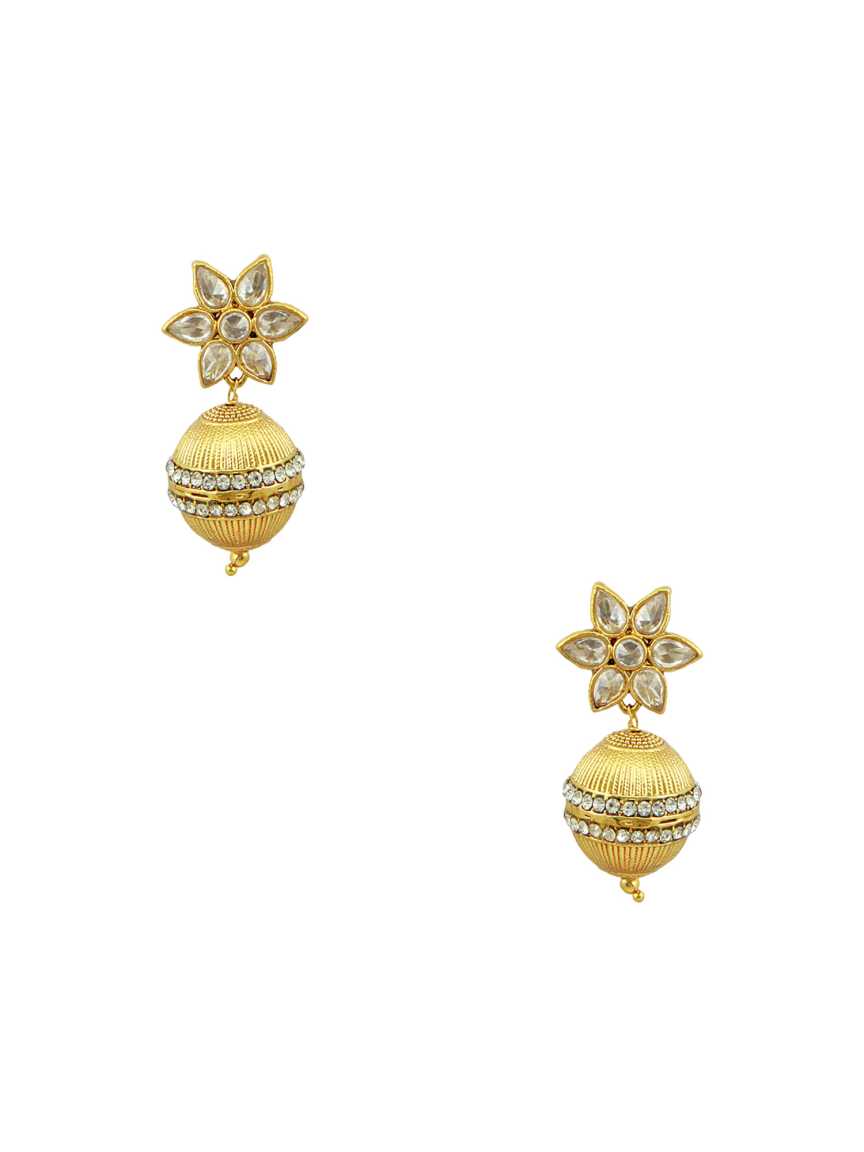EARRING in CHECKERED POLKI Style | Design - 15631