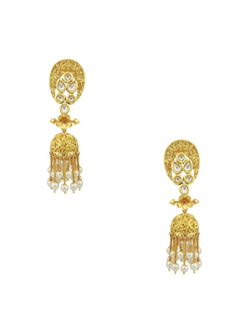 EARRING in CHECKERED POLKI Style | Design - 15632