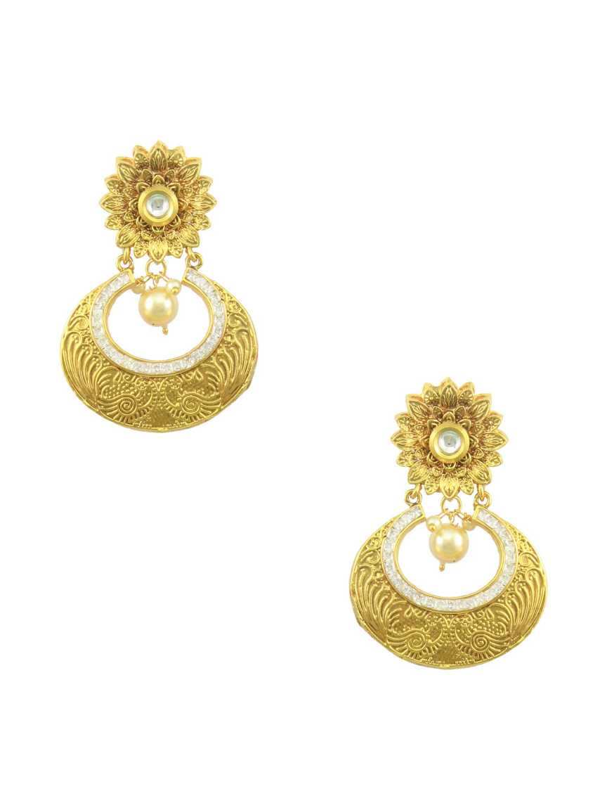 EARRING in CHECKERED POLKI Style | Design - 15640