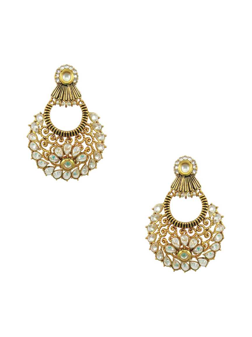 EARRING in CHECKERED POLKI Style | Design - 15645