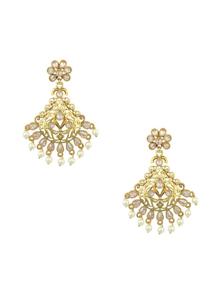 EARRING in CHECKERED POLKI Style | Design - 15666