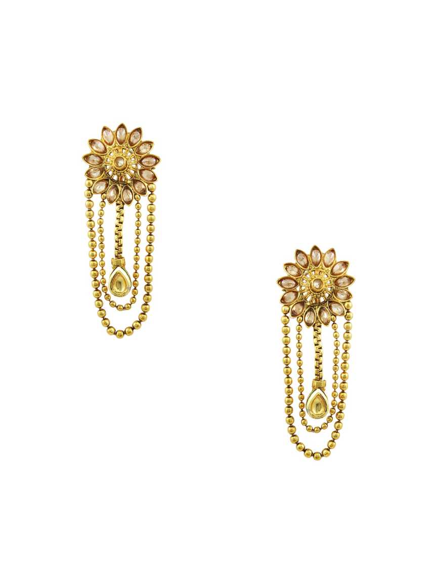EARRING in CHECKERED POLKI Style | Design - 15806