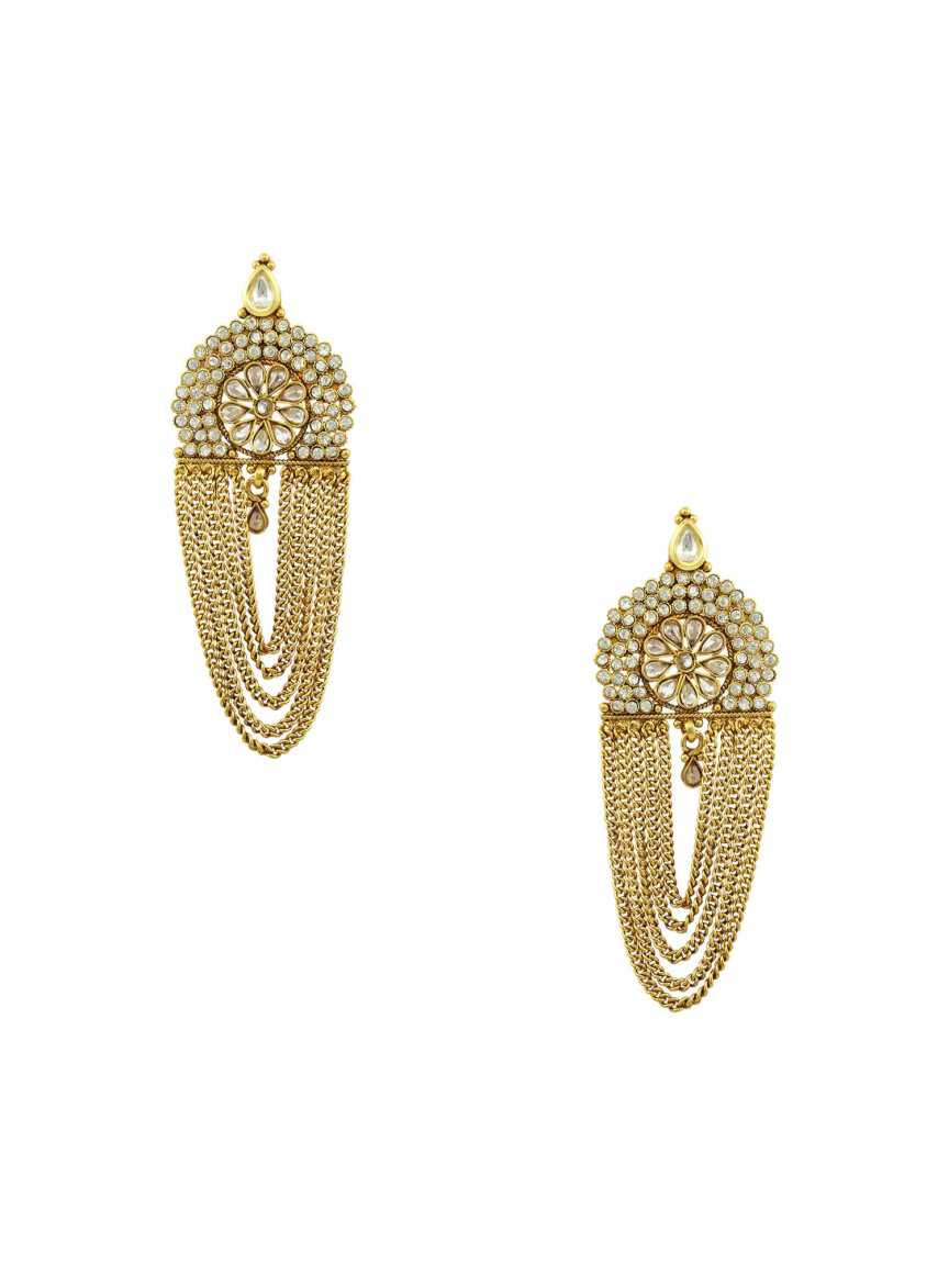 EARRING in CHECKERED POLKI Style | Design - 15807