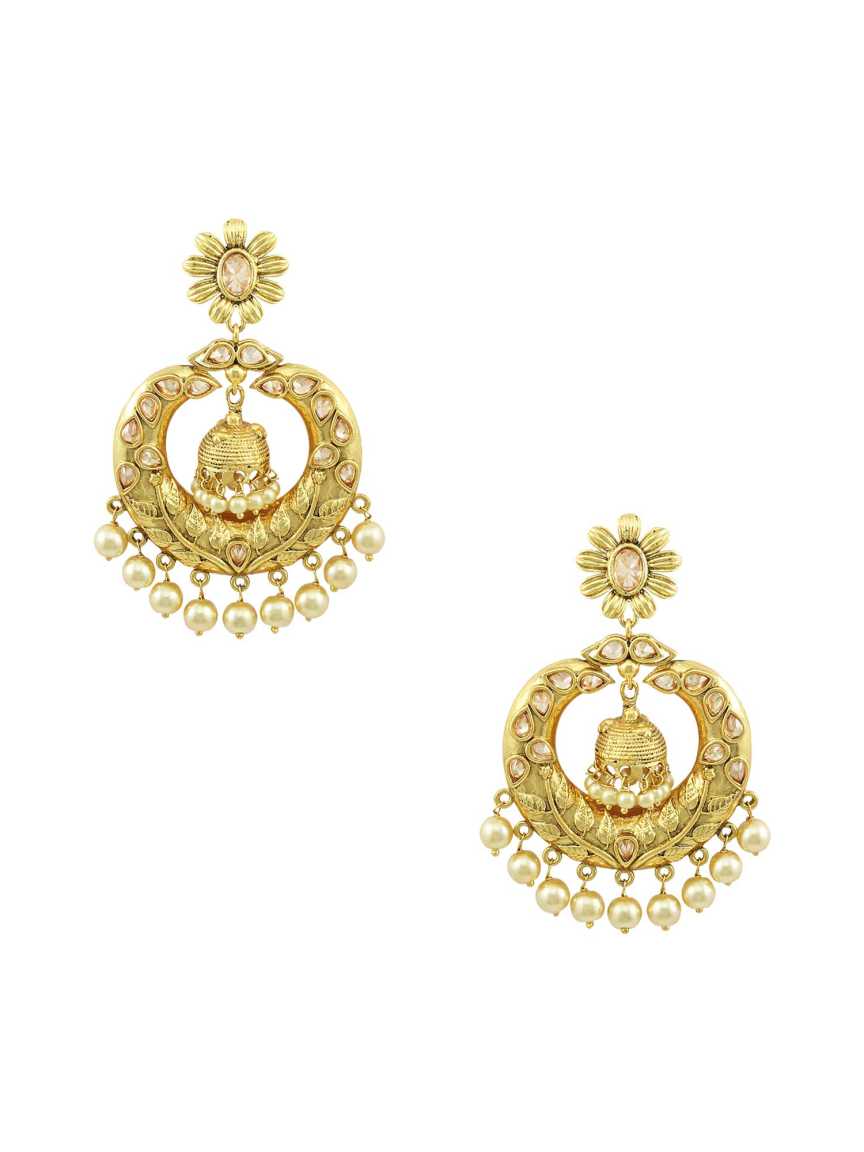 EARRING in CHECKERED POLKI Style | Design - 15861