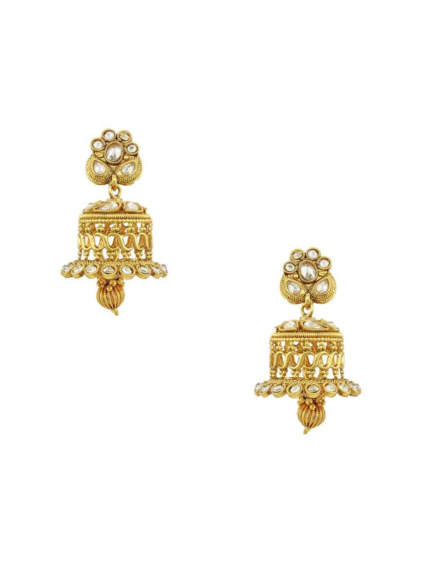 EARRING in CHECKERED POLKI Style | Design - 15869