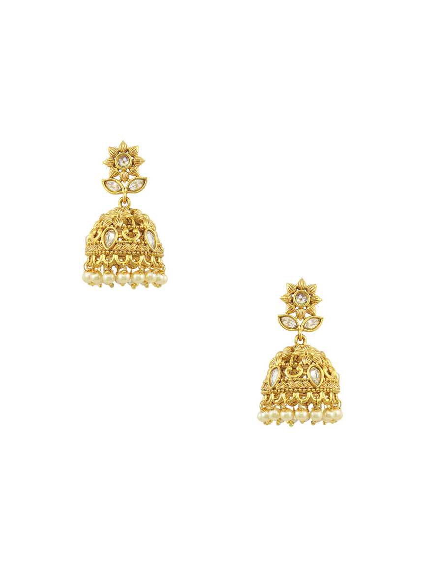 EARRING in CHECKERED POLKI Style | Design - 15876