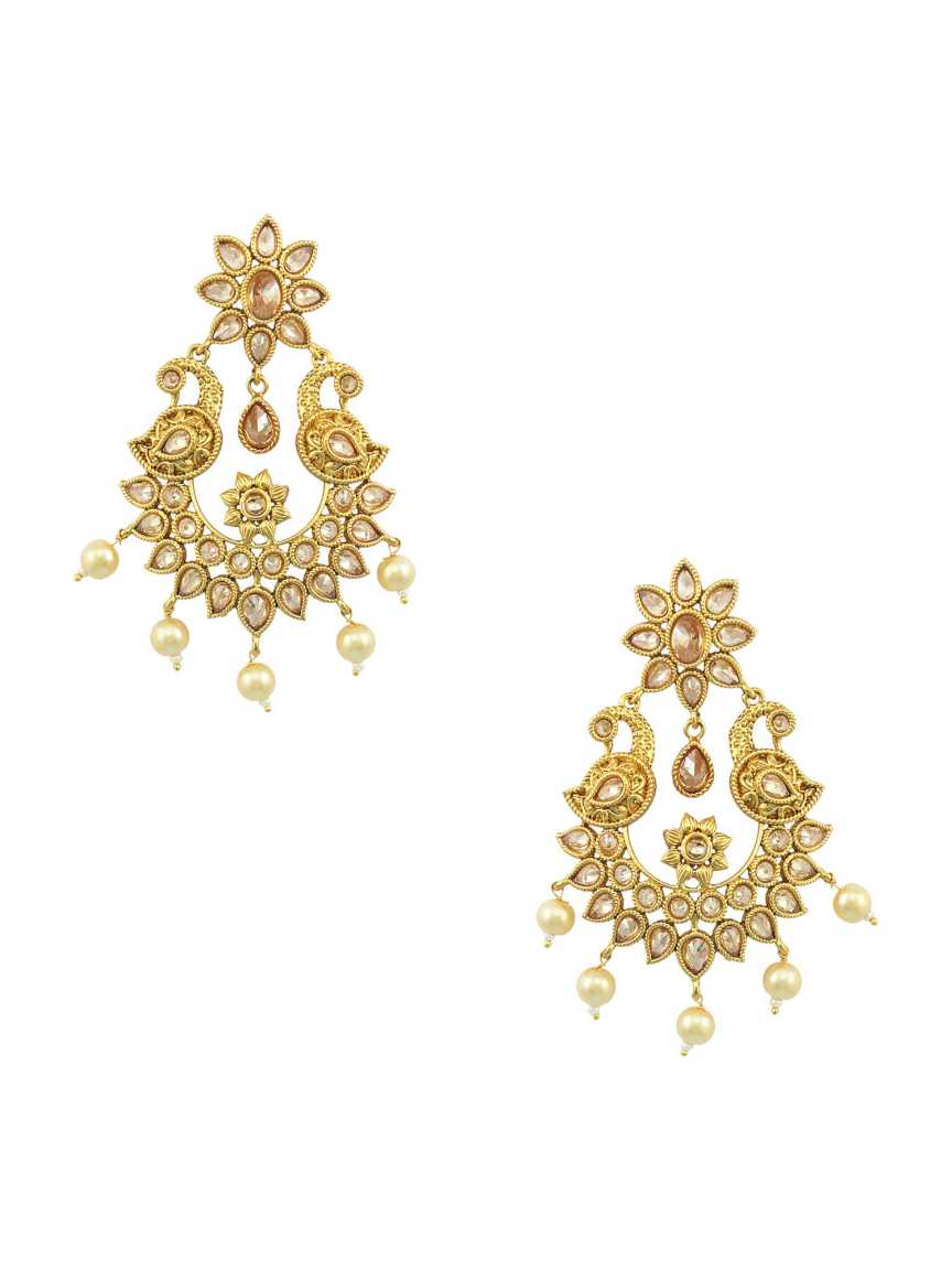 EARRING in CHECKERED POLKI Style | Design - 15898