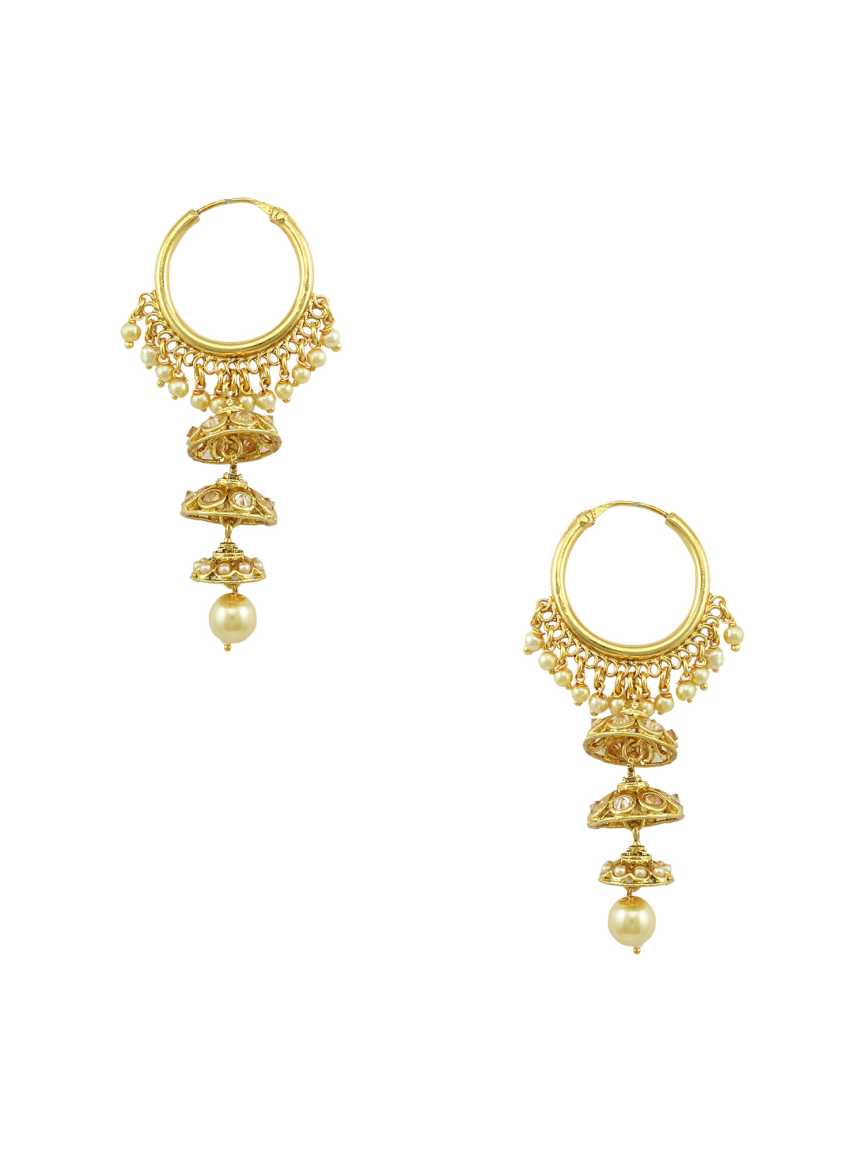 EARRING in CHECKERED POLKI Style | Design - 15927