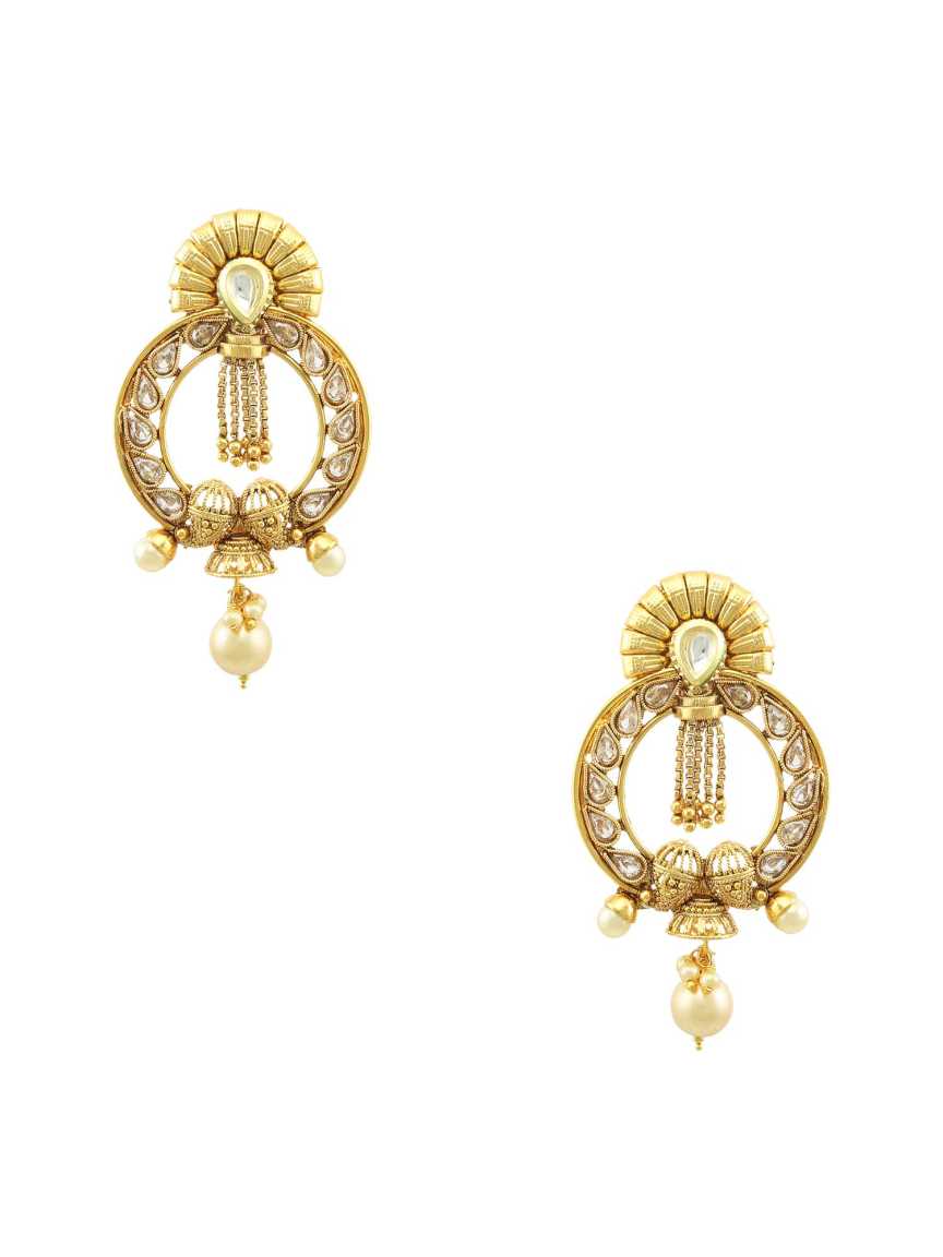 EARRING in CHECKERED POLKI Style | Design - 15946