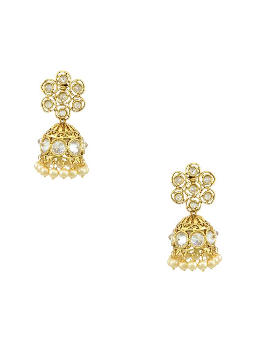 EARRING in CHECKERED POLKI Style | Design - 15951