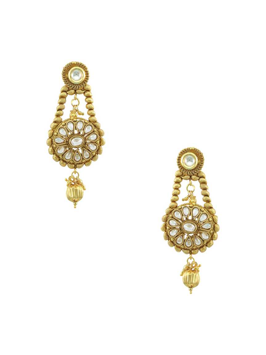 EARRING in CHECKERED POLKI Style | Design - 15967