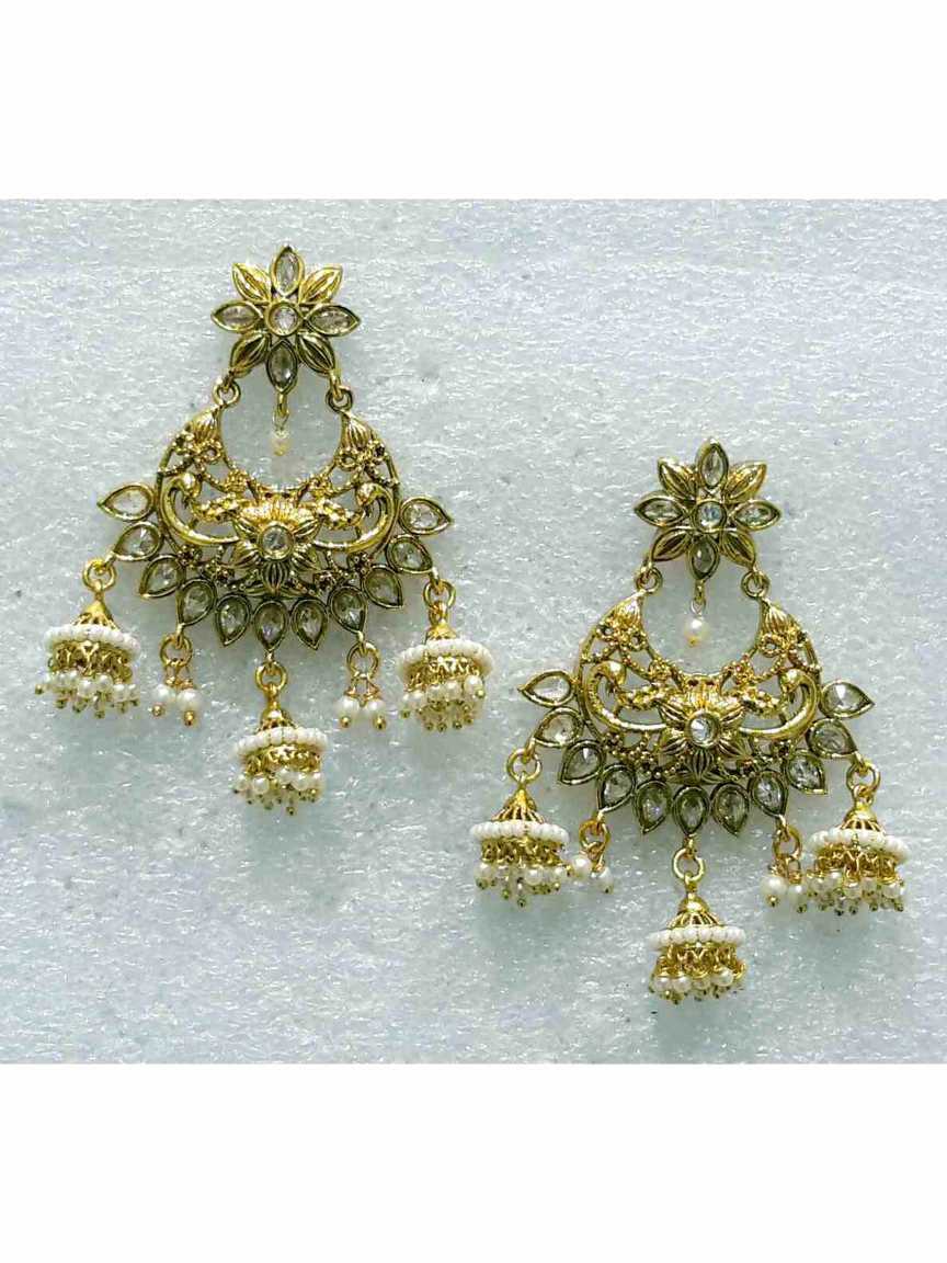 EARRING in CHECKERED POLKI Style | Design - 16013