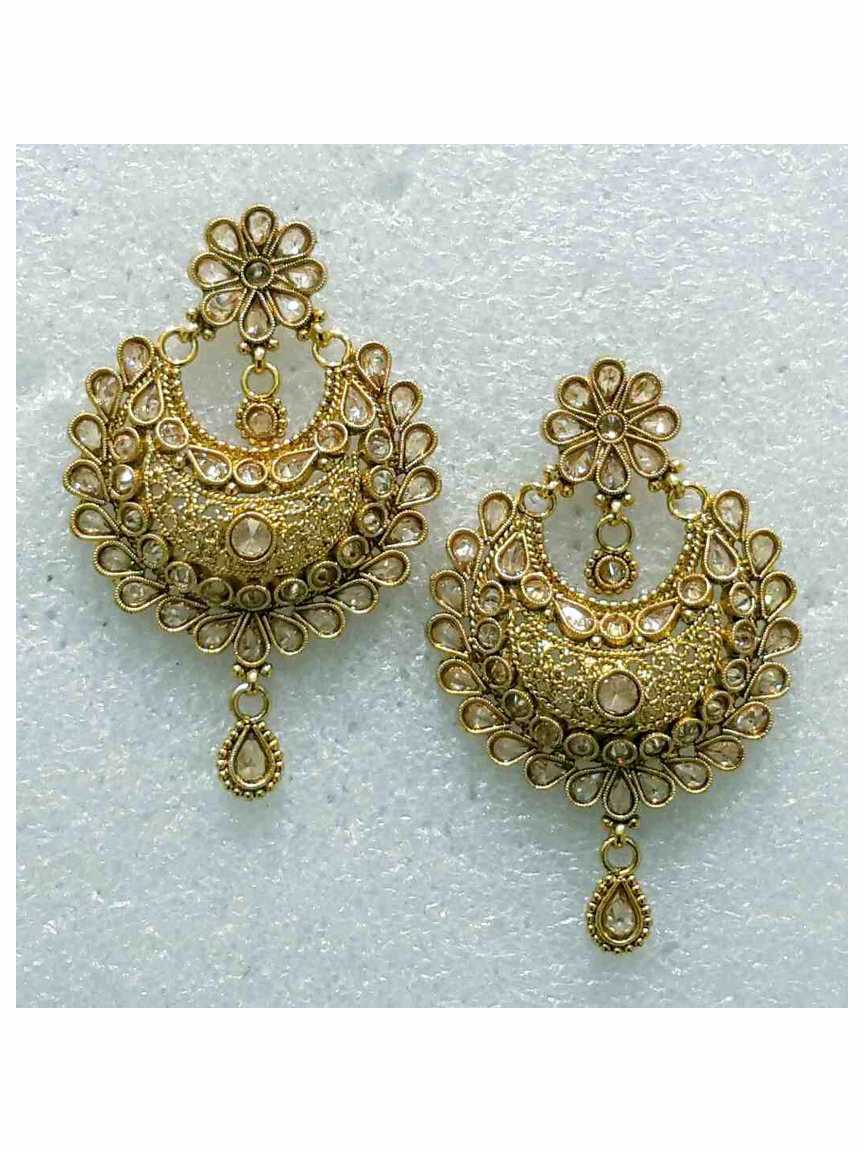 EARRING in CHECKERED POLKI Style | Design - 16022