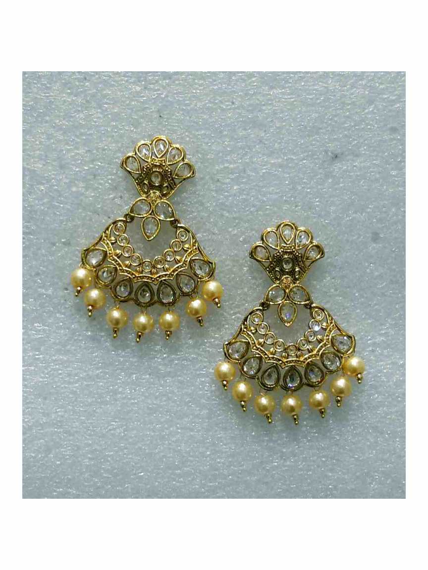 EARRING in CHECKERED POLKI Style | Design - 16071