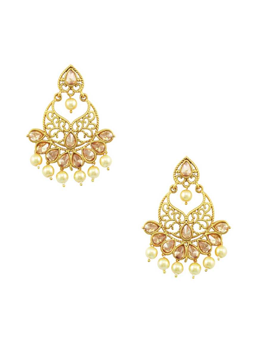 EARRING in CHECKERED POLKI Style | Design - 16077