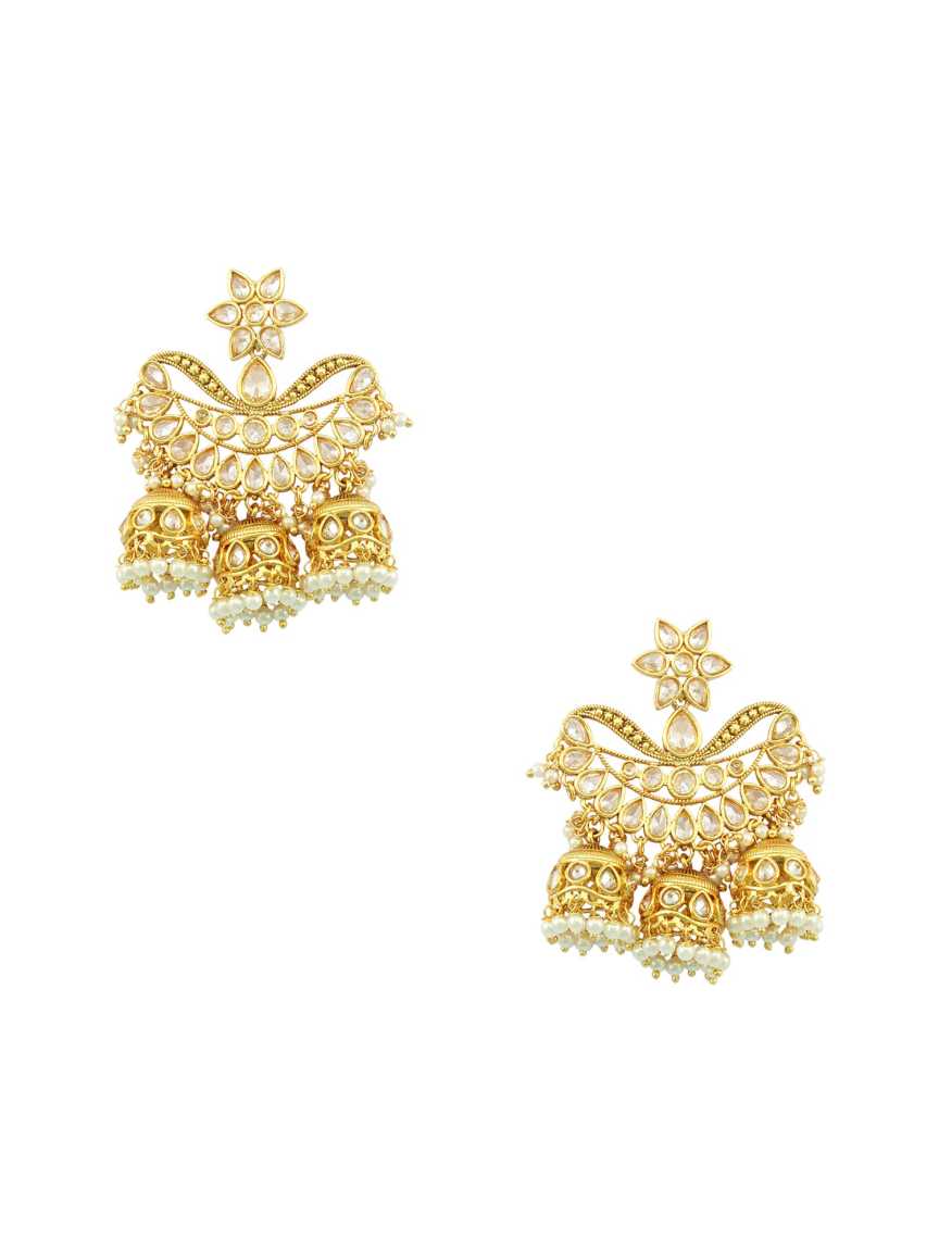 EARRING in CHECKERED POLKI Style | Design - 16083