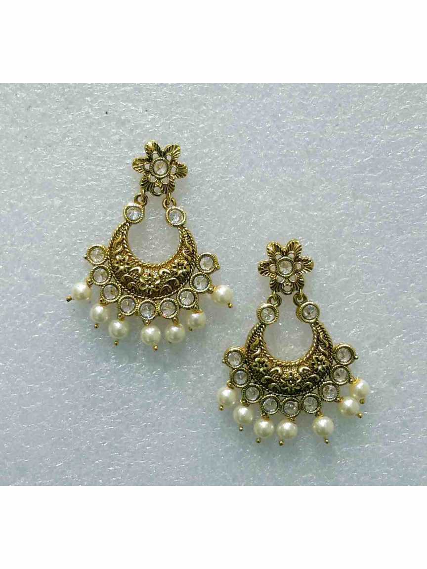 EARRING in CHECKERED POLKI Style | Design - 16159