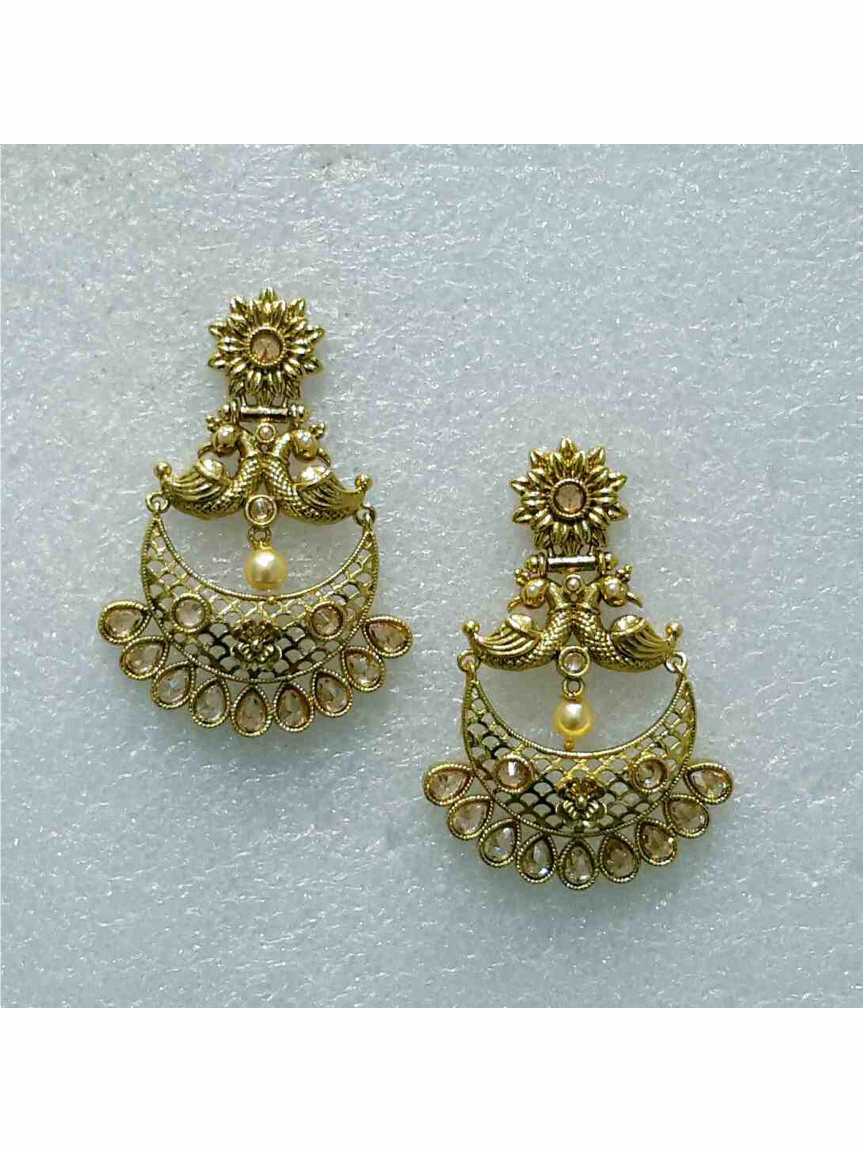 EARRING in CHECKERED POLKI Style | Design - 16160