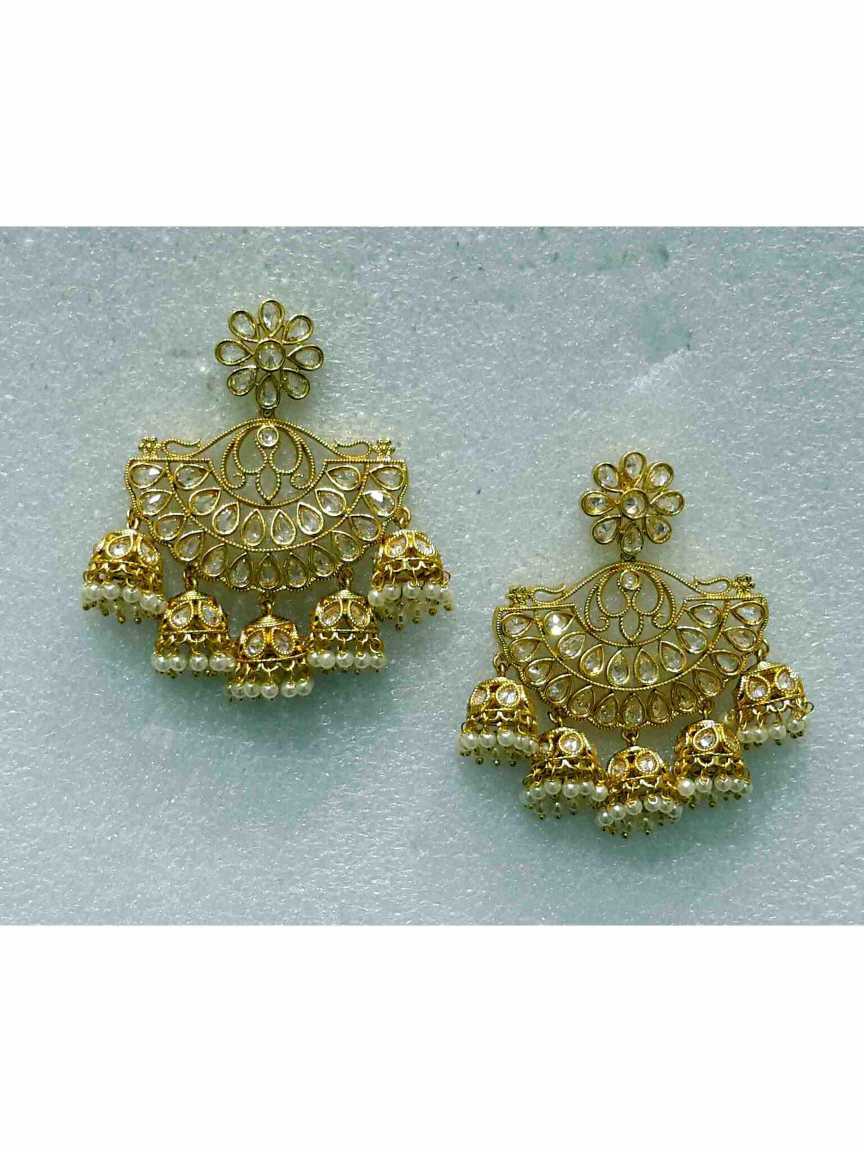 EARRING in CHECKERED POLKI Style | Design - 16177