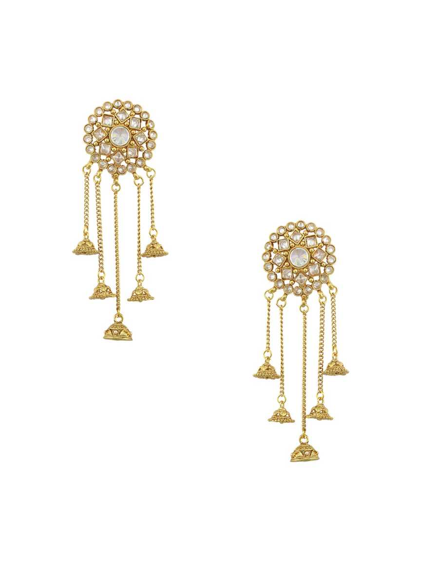 EARRING in CHECKERED POLKI Style | Design - 16188