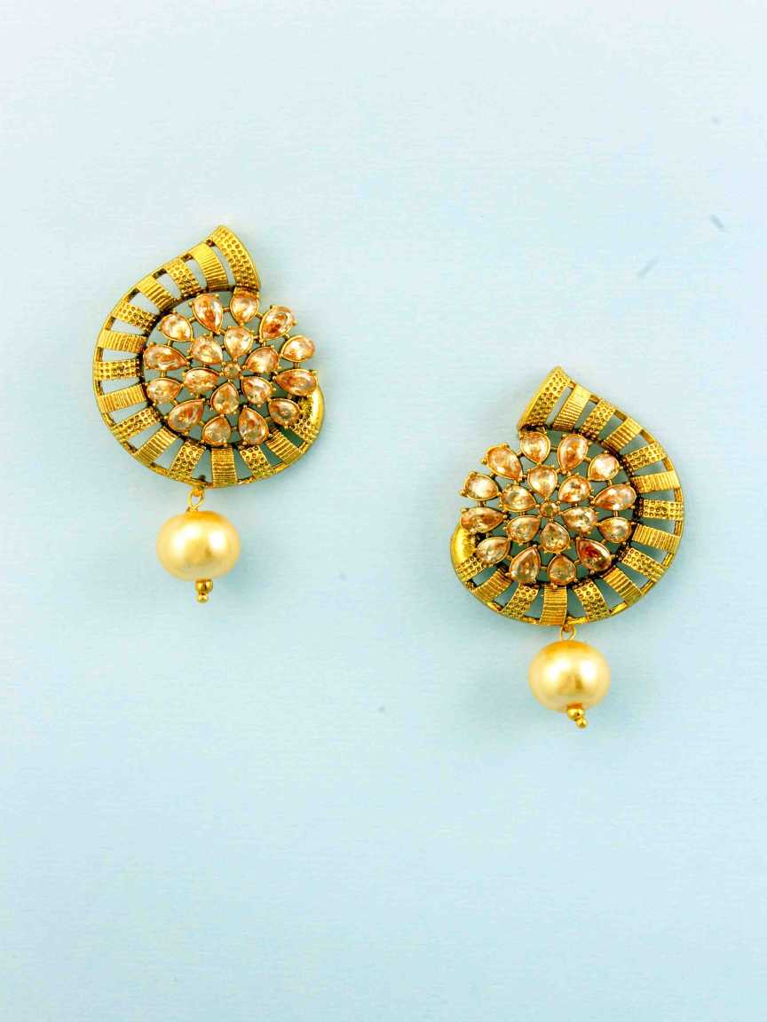 EARRING in CHECKERED POLKI Style | Design - 16275