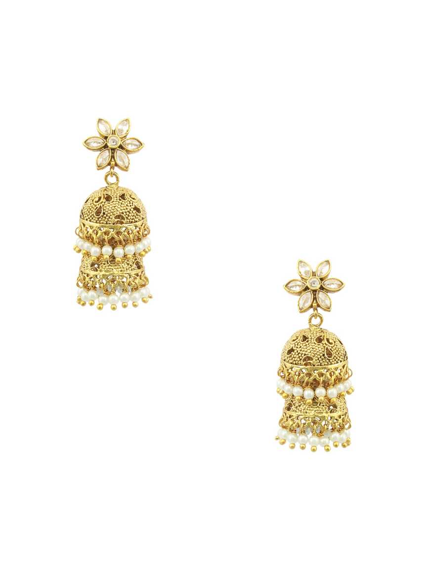EARRING in CHECKERED POLKI Style | Design - 16312
