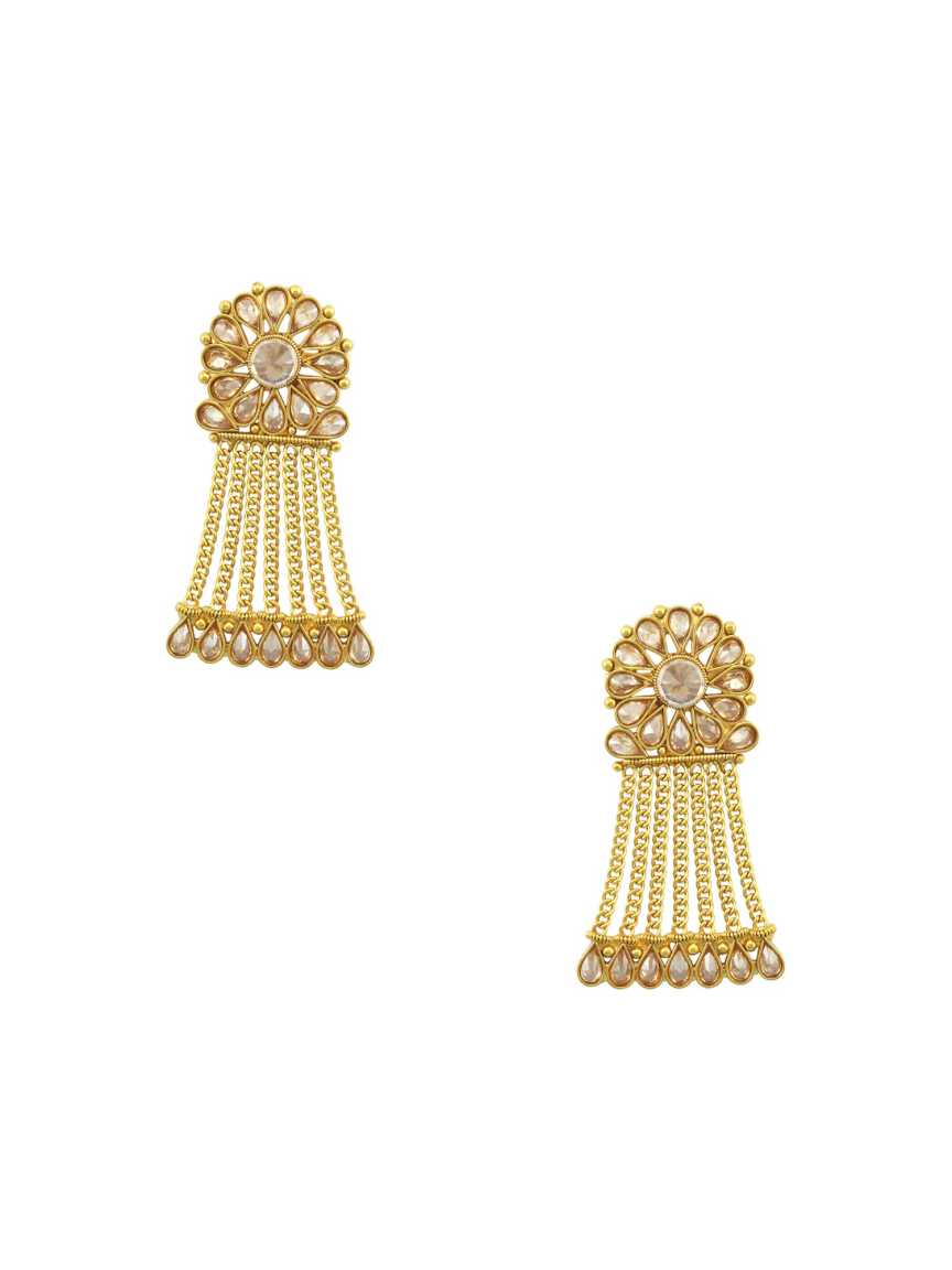 EARRING in CHECKERED POLKI Style | Design - 16332