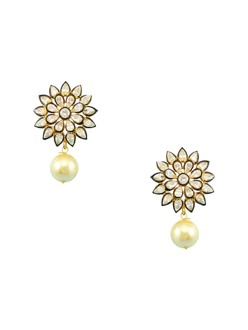 EARRING in CHECKERED POLKI Style | Design - 16333