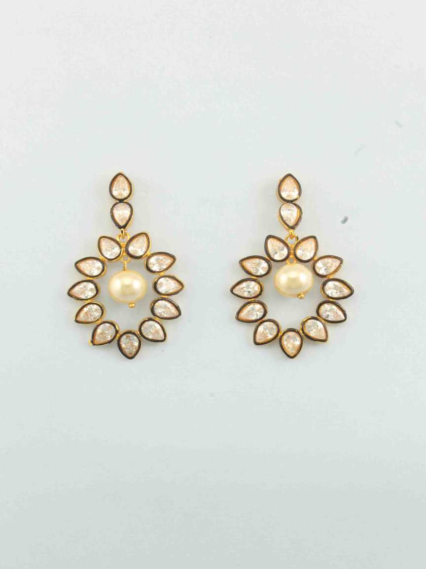 EARRING in CHECKERED POLKI Style | Design - 16334