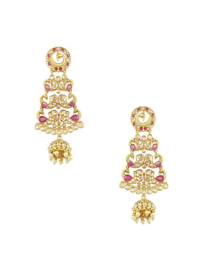 EARRING in CHECKERED POLKI Style | Design - 16337