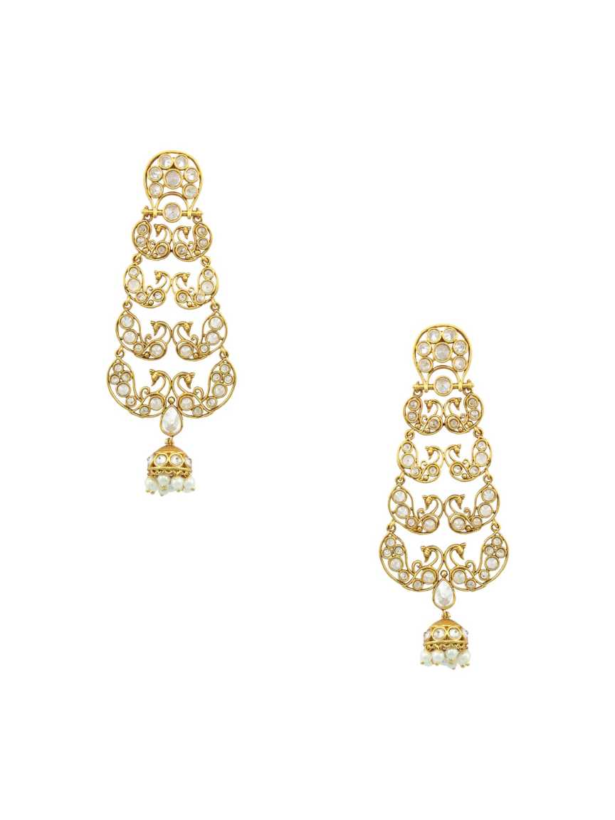 EARRING in CHECKERED POLKI Style | Design - 16340