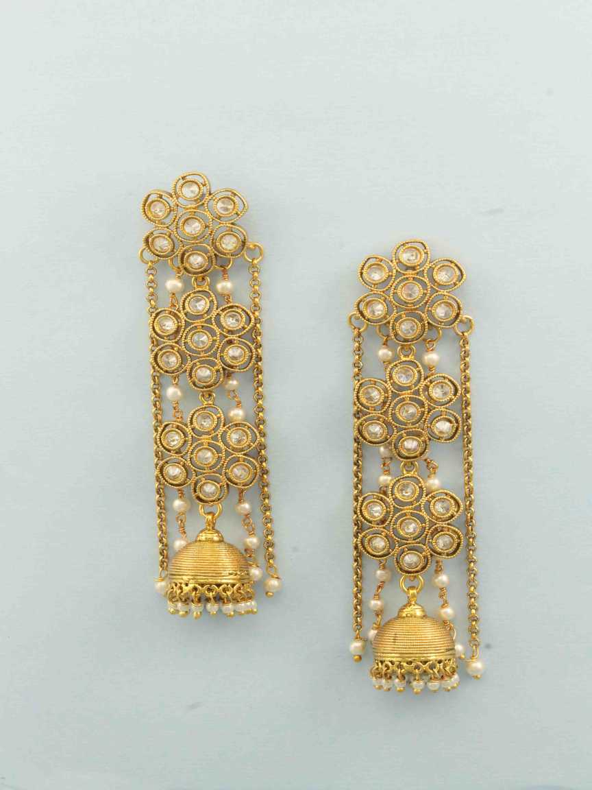 EARRING in CHECKERED POLKI Style | Design - 16376