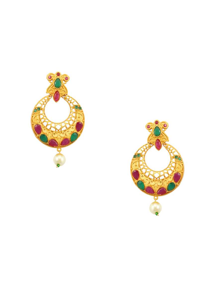 EARRING in CHECKERED POLKI Style | Design - 16425