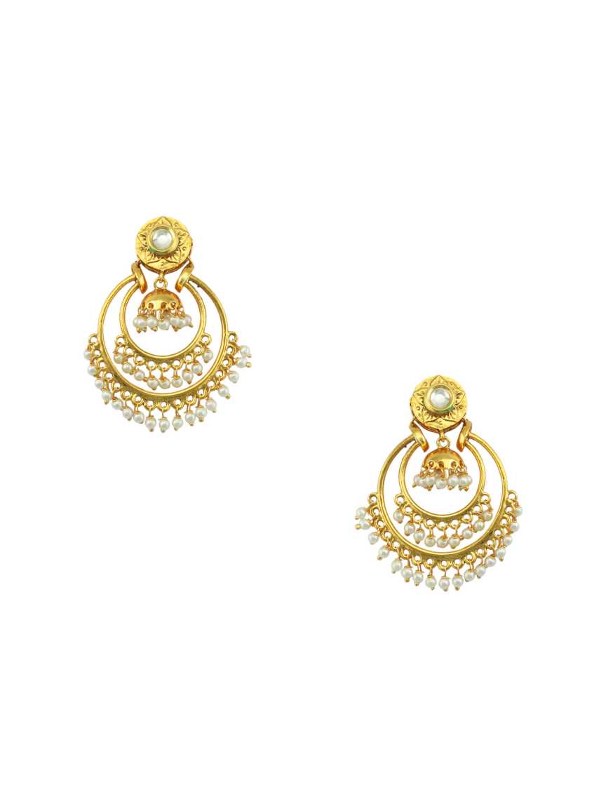 EARRING in CHECKERED POLKI Style | Design - 16553
