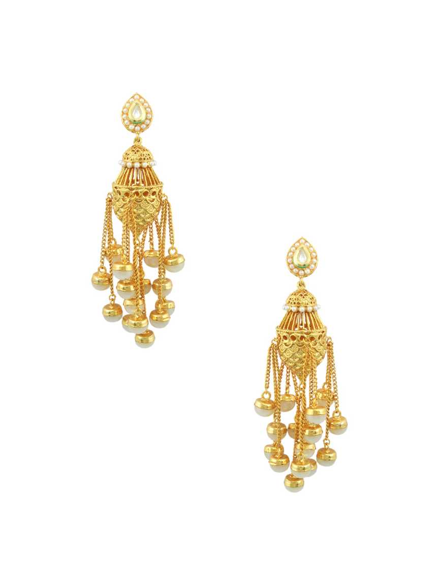 EARRING in CHECKERED POLKI Style | Design - 16616