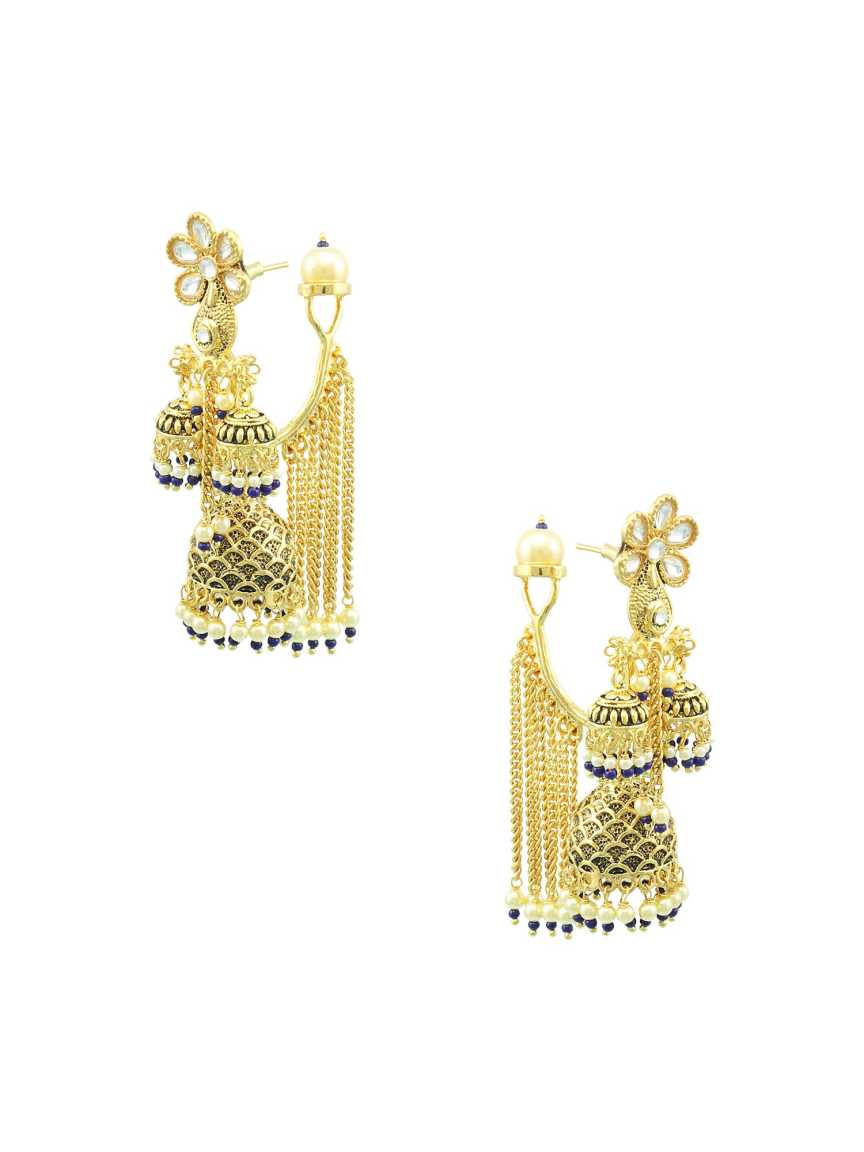 EARRING in CHECKERED POLKI Style | Design - 16662