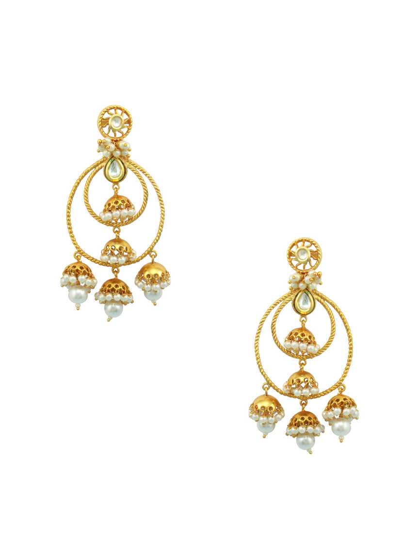 EARRING in CHECKERED POLKI Style | Design - 16692