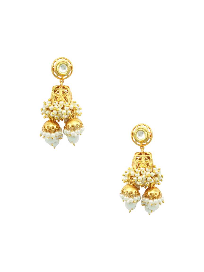 EARRING in CHECKERED POLKI Style | Design - 16711