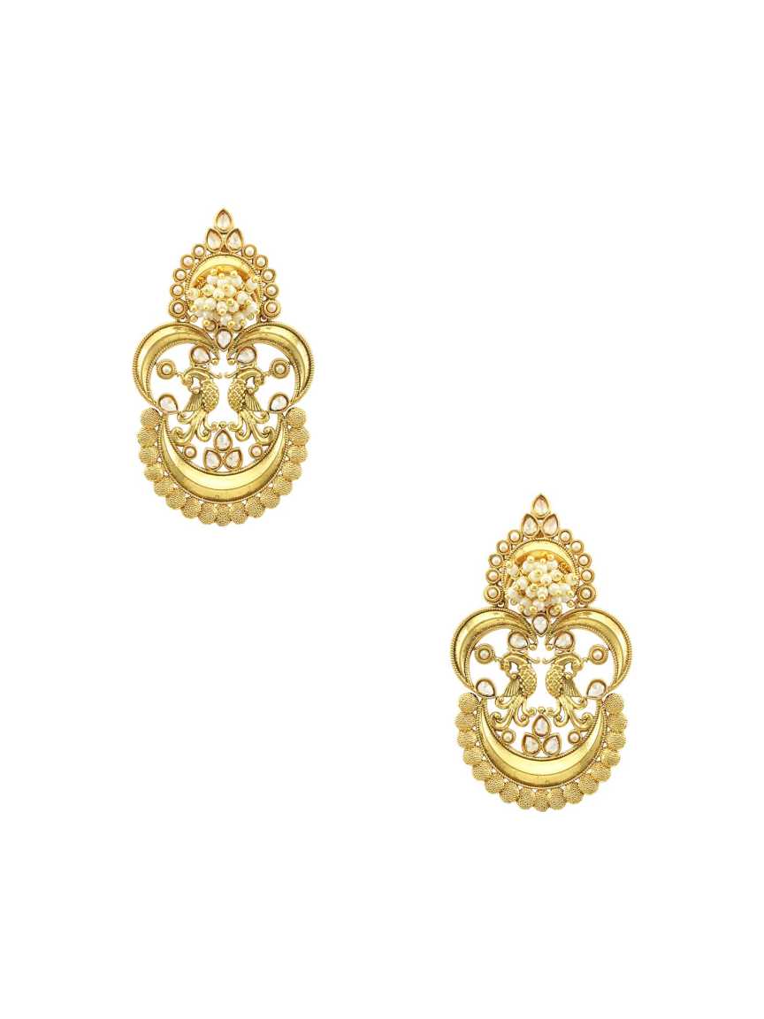 EARRING in CHECKERED POLKI Style | Design - 16758