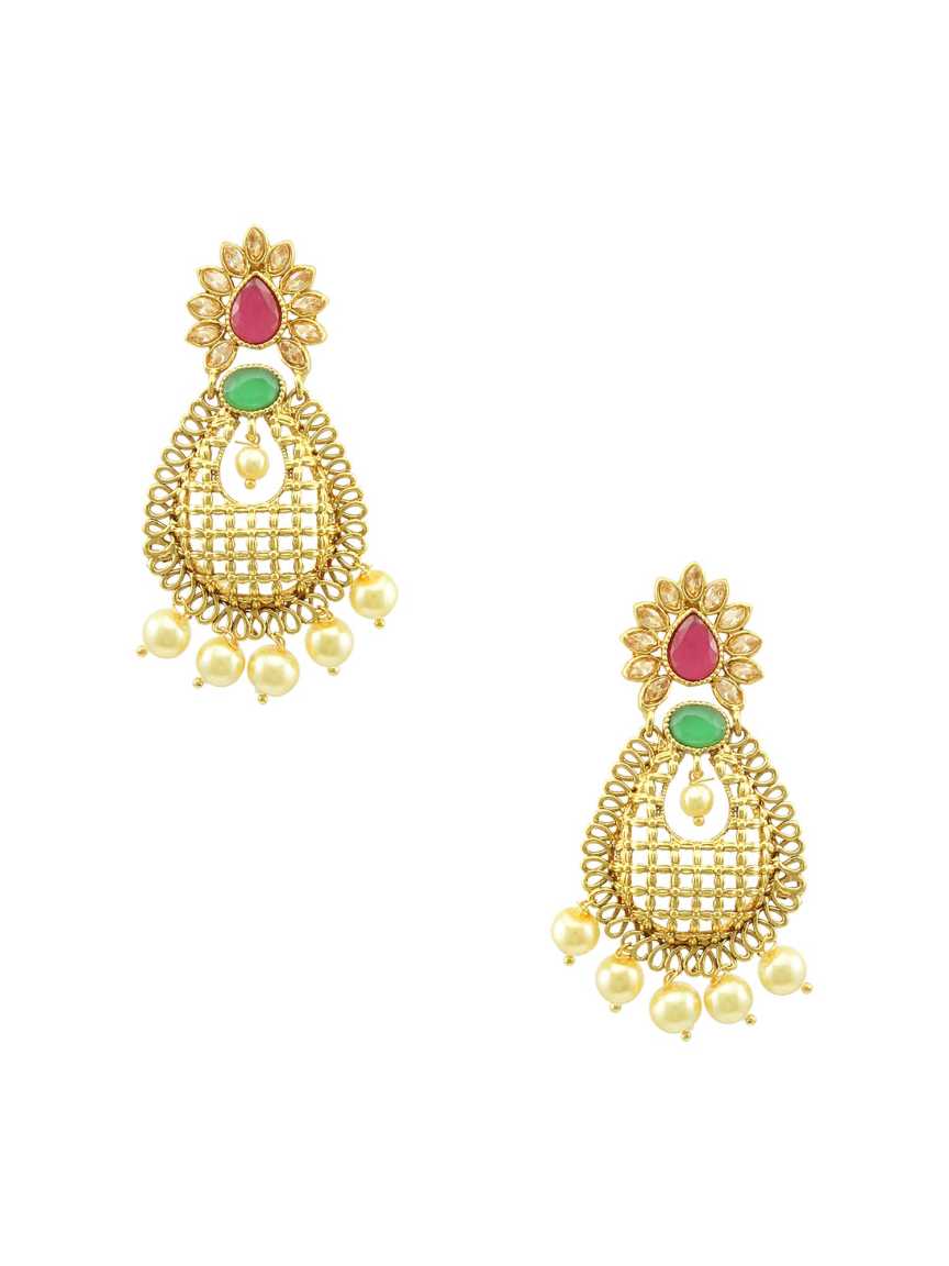 EARRING in CHECKERED POLKI Style | Design - 16759