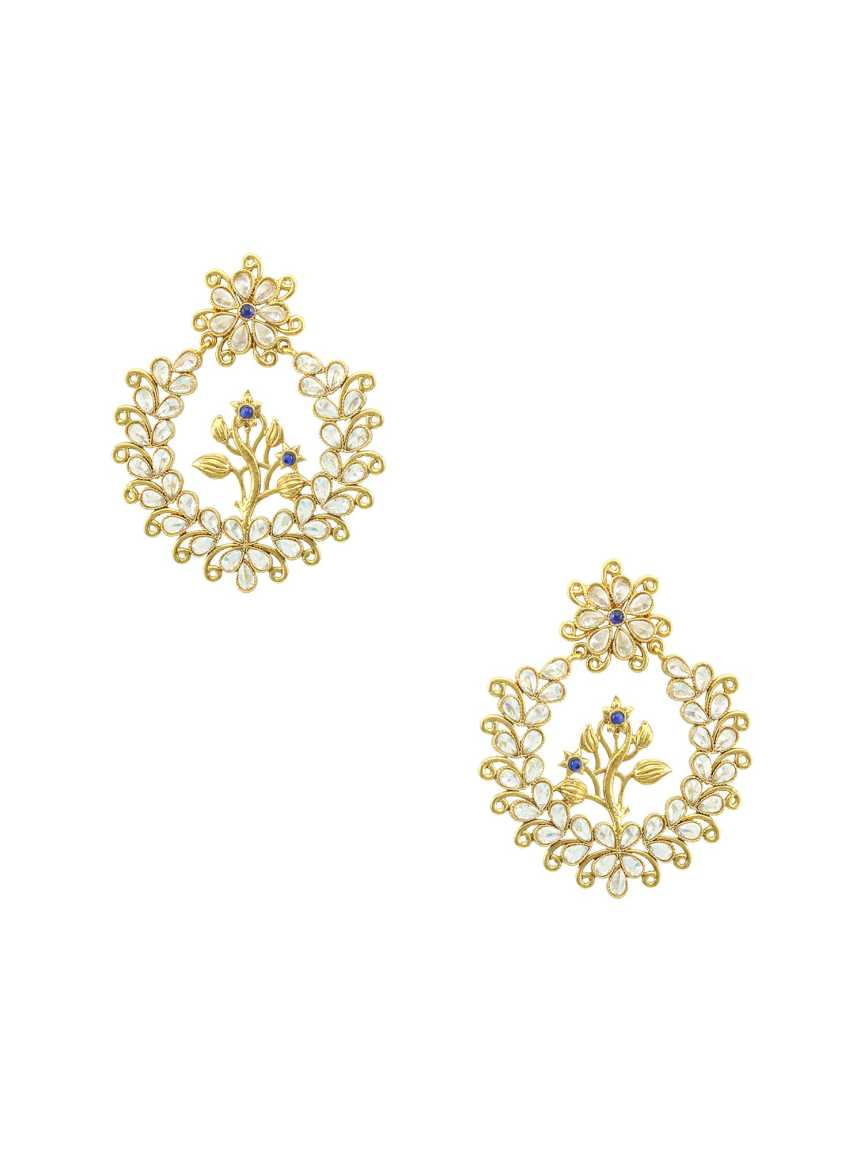 EARRING in CHECKERED POLKI Style | Design - 16760