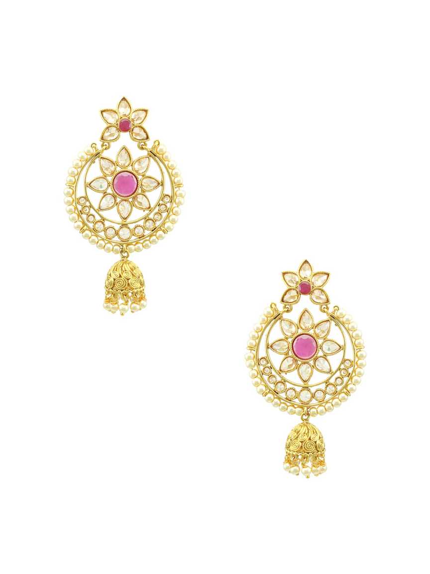 EARRING in CHECKERED POLKI Style | Design - 16761