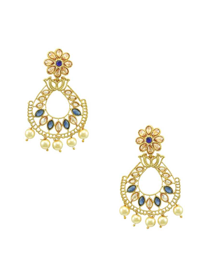 EARRING in CHECKERED POLKI Style | Design - 16762