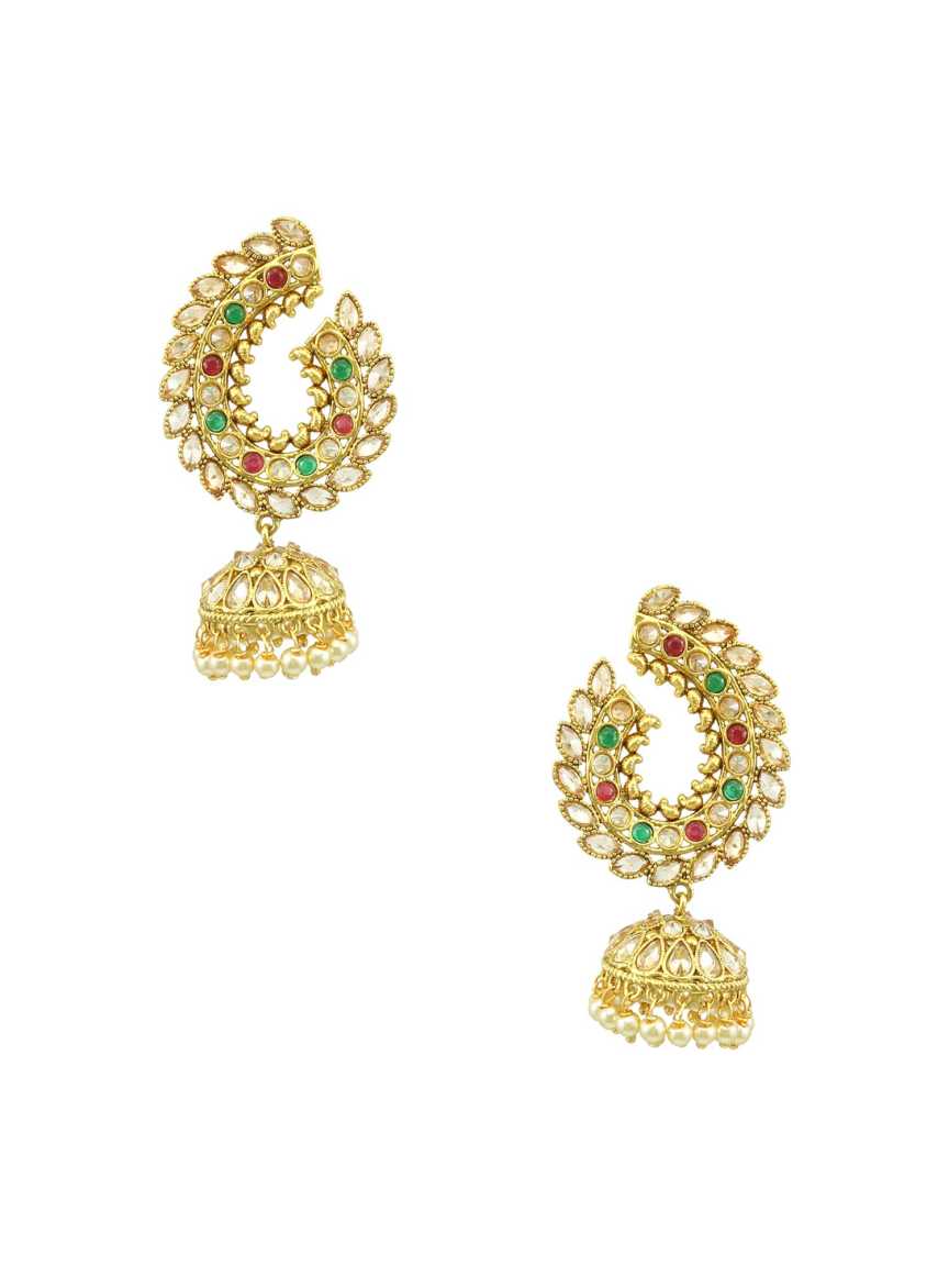 EARRING in CHECKERED POLKI Style | Design - 16775