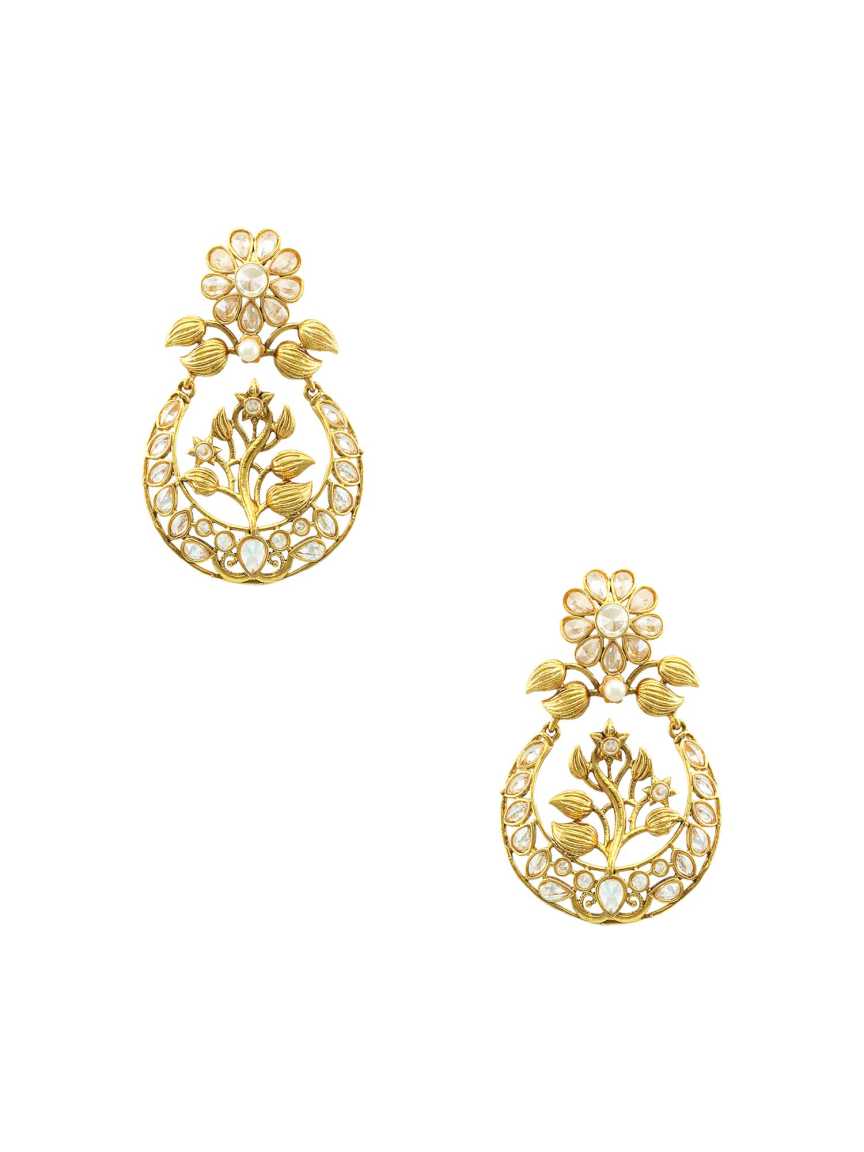 EARRING in CHECKERED POLKI Style | Design - 16785