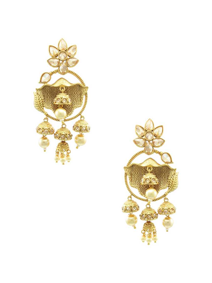 EARRING in CHECKERED POLKI Style | Design - 16826