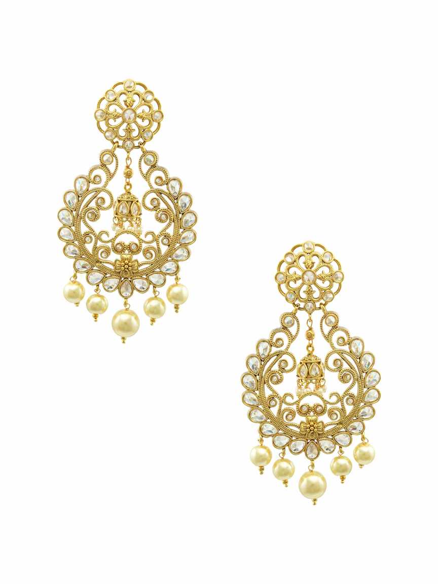 EARRING in CHECKERED POLKI Style | Design - 16843
