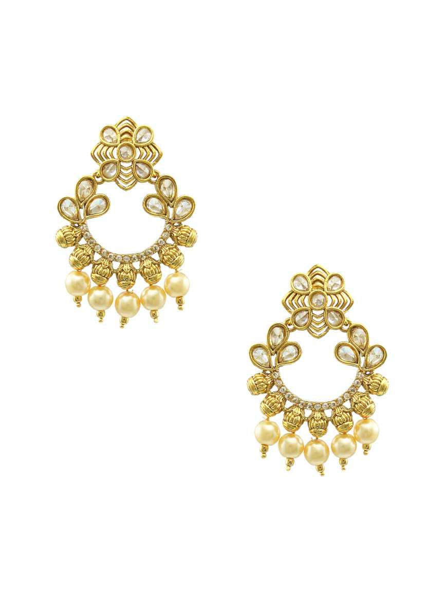 EARRING in CHECKERED POLKI Style | Design - 16901