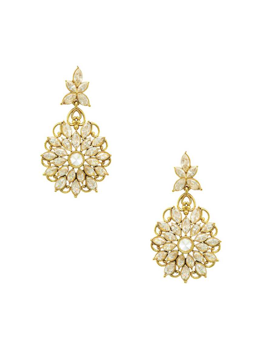 EARRING in CHECKERED POLKI Style | Design - 16903