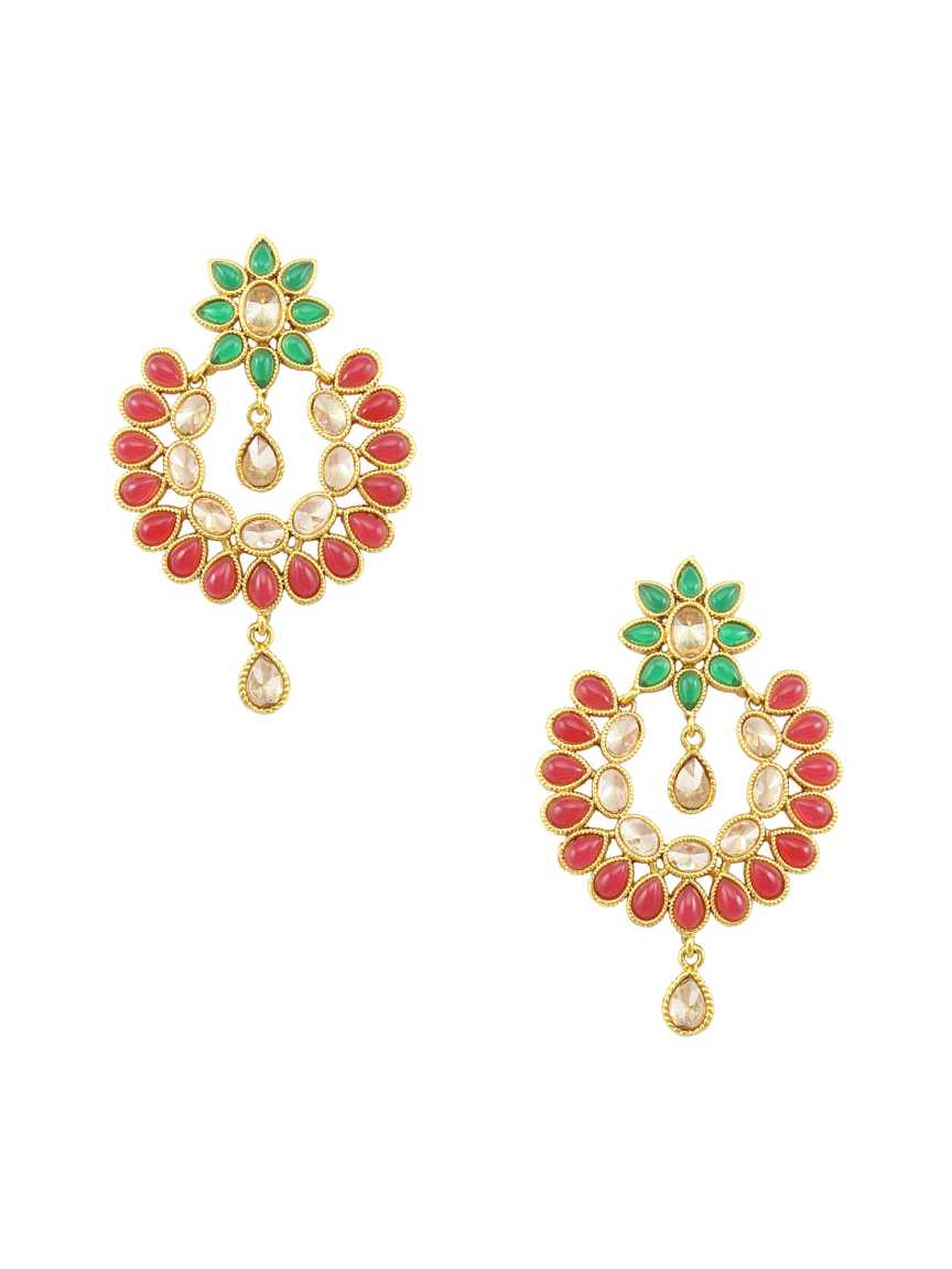 EARRING in CHECKERED POLKI Style | Design - 16921